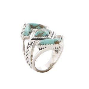 Barse Turquoise and Sterling Silver "Rattler" Ring Sz 7